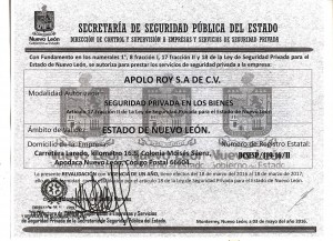 PERMISO APOLO ROY 2016 - 2017 ANTE SSPE 001